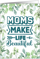 Mothers Day Word Art With Foliage card
