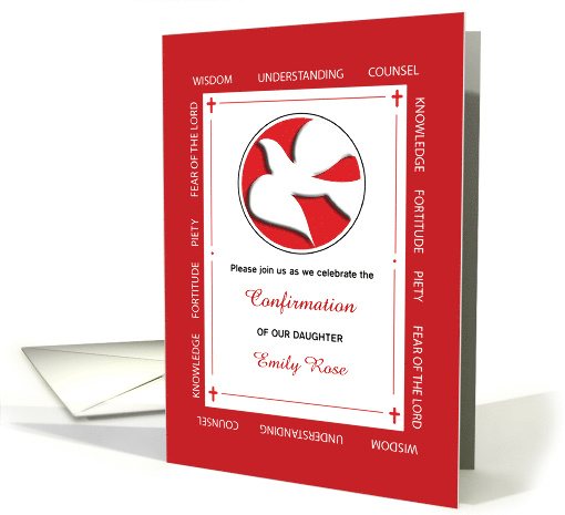 Invitation to Confirmation Spirit Gifts Border on Blue card (1829008)