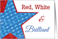 4th of July Red White and Brilliant Star card