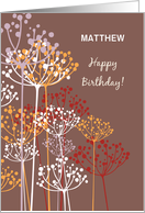 Custom Name Man Religious Birthday Brown Wildflowers card