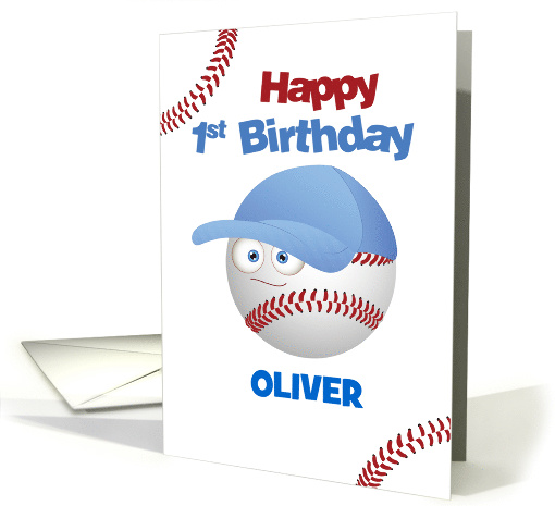 Customizable Name Funny 1st Birthday Baseball Theme card (1830350)