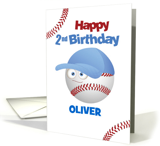 Customizable Name 2nd Birthday Funny Baseball Theme card (1830354)