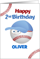 Customizable Name 2nd Birthday Funny Baseball Theme card