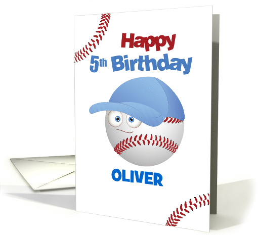 Customizable Name 5th Birthday Funny Baseball Theme card (1830362)