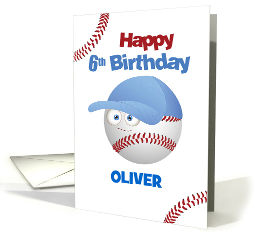 Customizable Name 6th Birthday Funny Baseball Theme card (1830364)