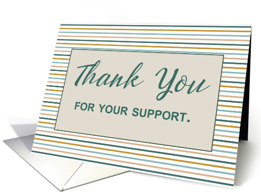 Business Thank You for Support Minimalist Stripes card (1830548)