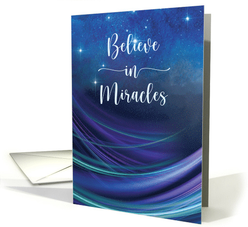 Recovery Journey Support Believe in Miracles Navy with Swirls card
