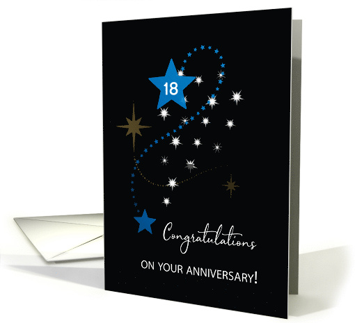 Custom Year Eighteenth Employee Anniversary Congratulations Stars card