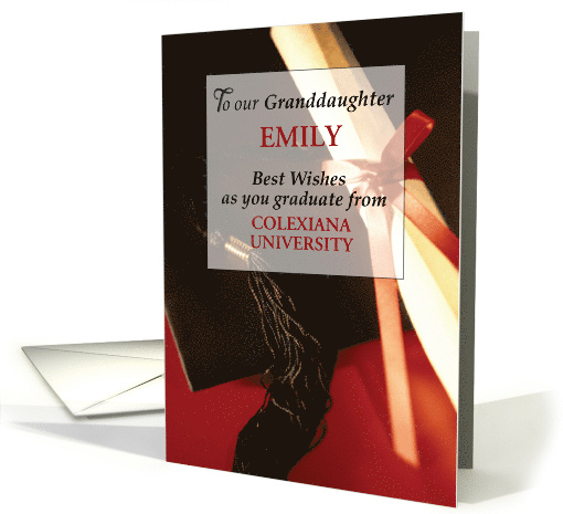 Our Granddaughter Custom Name Graduation from Custom University card