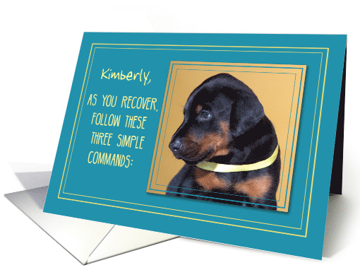Customizable Name Heal and Get Well After Surgery Dog card (1831304)