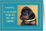 Customizable Name Heal and Get Well After Surgery Dog card