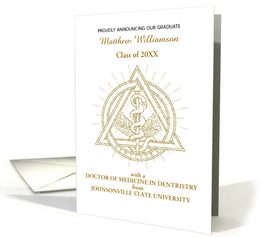 Dental School Graduation Announcement with Symbol card (1833342)