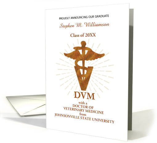 Doctor of Veterinary Medicine Graduation Announcement Symbol card