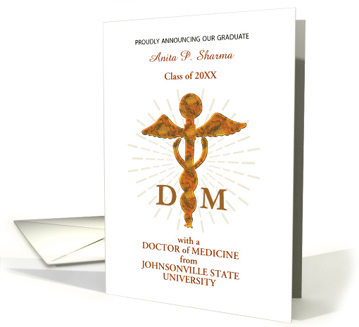 Medical School Graduation Announcement with Symbol card (1833434)