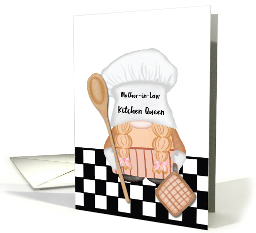 Mother in Law Mother's Day Whimsical Gnome Kitchen Queen card