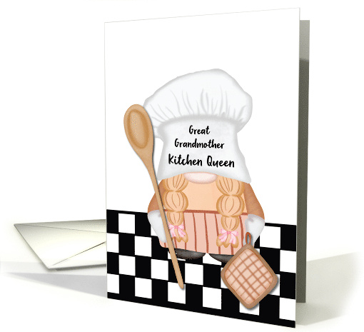 Great Grandmother Mothers Day Whimsical Gnome Kitchen Queen card
