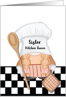 Sister Mothers Day Whimsical Gnome Kitchen Queen card