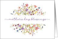 Mother’s Day Blessings Surrounded by Delicate Wildflowers card