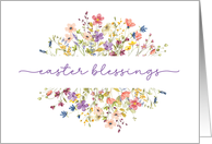 Easter Blessings Surrounded by Delicate Wildflowers card