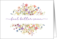 Feel Better Soon Surrounded by Delicate Wildflowers card