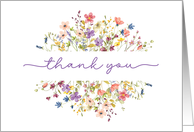 Thank You Surrounded by Delicate Wildflowers card