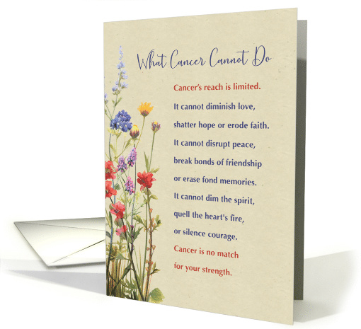 What Cancer Cannot Do Wildflowers Support and Encourage card (1835110)