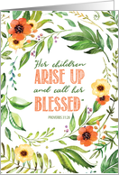 Religious Mother Birthday from Older Children with Scripture in Flower card