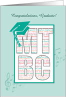 Music Therapy Board Certified MTBC Graduation Congratulations card