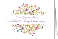Aunt Mother’s Day Blessings Surrounded by Delicate Wildflowers card