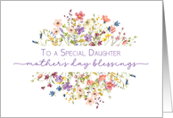 Daughter Mother’s Day Blessings Surrounded by Delicate Wildflowers card