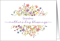 Grandmother Mother’s Day Blessings Surrounded by Delicate Wildflowers card
