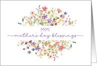 Mimi Mother’s Day Blessings Surrounded by Delicate Wildflowers card
