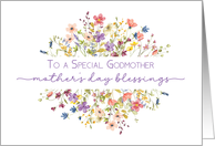 Godmother Mother’s Day Blessings Surrounded by Delicate Wildflowers card