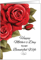Wife Mothers Day Love and Red Roses card