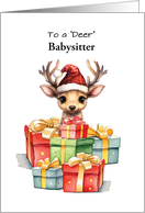Custom Relation Deer Babysitter Cute Christmas Piles of Love card