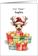 Custom Name Deer Cute Christmas Piles of Love card