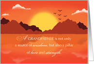 Fathers Day Grandfather With Inspirational Sunrise Landscape card