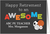 Gym Teacher Retirement Balls Customizable Name Awesome Sports card