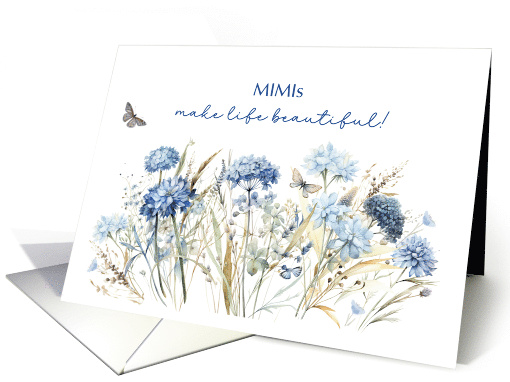 Mimi Mothers Day Dusty Blue Wildflowers card (1845100)
