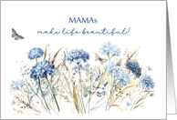 Mama Mothers Day Dusty Blue Wildflowers card