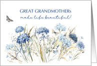 Great Grandmother Mothers Day Dusty Blue Wildflowers card