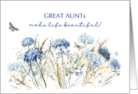 Great Aunt Mothers Day Dusty Blue Wildflowers card