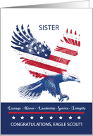 Sister Eagle Scout Values Congratulations Eagle Flag card