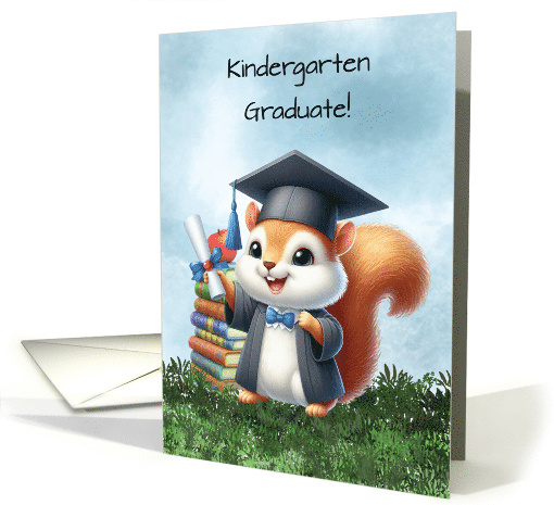 Kindergarten Graduation Boy Squirrel Congratulations card (1846302)