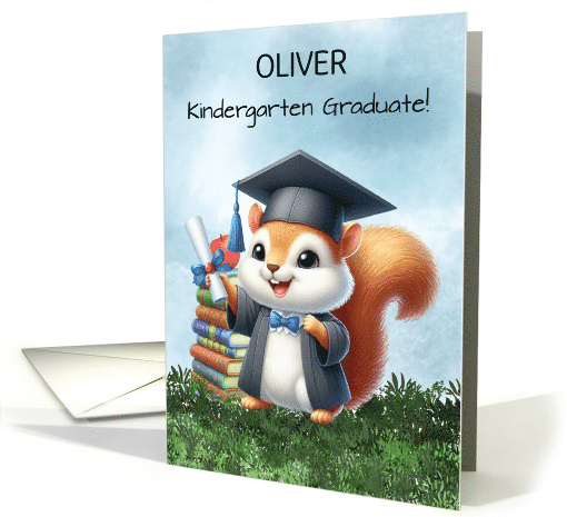 Customizable Name Kindergarten Graduation Boy Squirrel... (1846304)