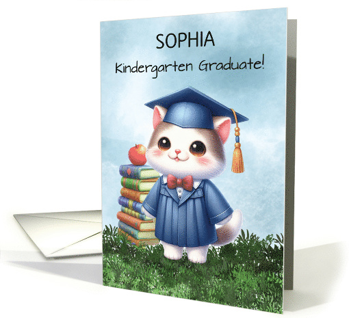Customizable Name Kindergarten Graduation Girl Kitty Cat... (1846308)