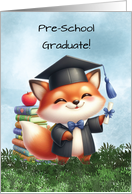 Pre School Graduation Boy Fox Congratulations card