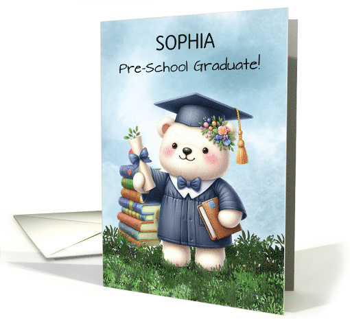 Customizable Name Pre School Graduation Girl Teddy Bear... (1846316)