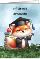 Third Grade Graduation Boy Fox Congratulations card