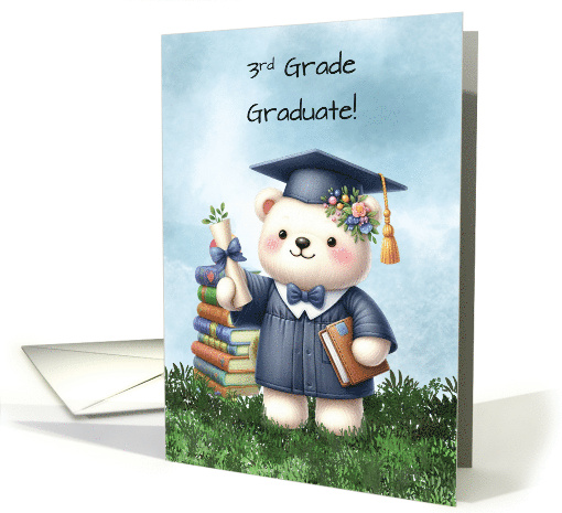Third Grade Graduation Girl Teddy Bear Congratulations card (1846974)